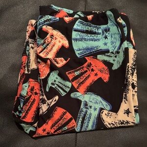 LuLaRoe Tall & Curvy Colorful Patriotic Top Hat Print Leggings - Holiday, Fun